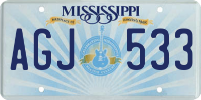 MS license plate AGJ533