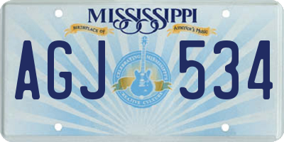MS license plate AGJ534