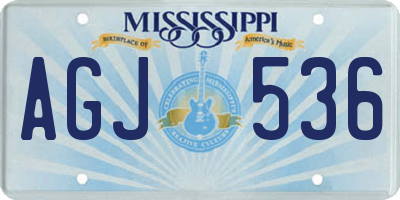 MS license plate AGJ536
