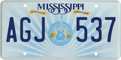 MS license plate AGJ537