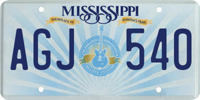MS license plate AGJ540