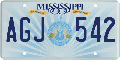 MS license plate AGJ542