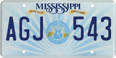 MS license plate AGJ543