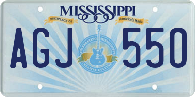 MS license plate AGJ550