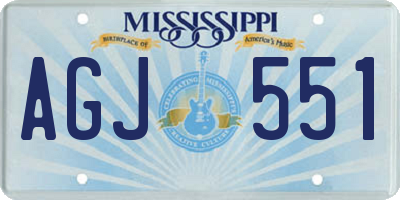 MS license plate AGJ551