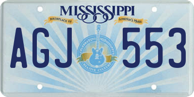 MS license plate AGJ553