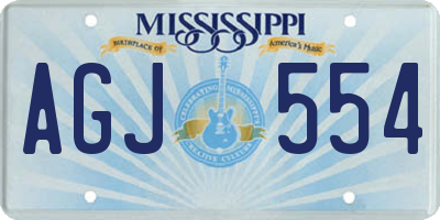 MS license plate AGJ554