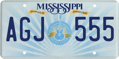MS license plate AGJ555