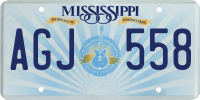MS license plate AGJ558
