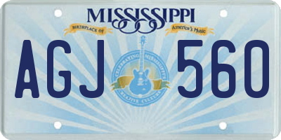 MS license plate AGJ560