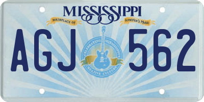 MS license plate AGJ562