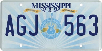 MS license plate AGJ563