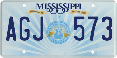 MS license plate AGJ573