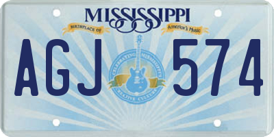 MS license plate AGJ574