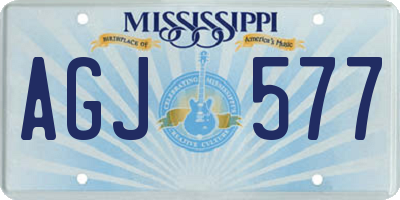 MS license plate AGJ577