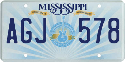 MS license plate AGJ578
