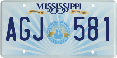 MS license plate AGJ581