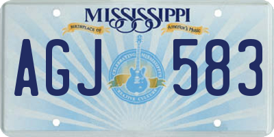 MS license plate AGJ583
