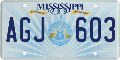 MS license plate AGJ603