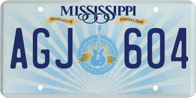 MS license plate AGJ604
