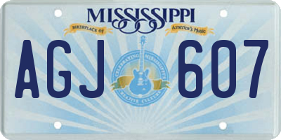 MS license plate AGJ607