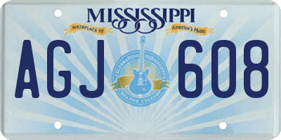 MS license plate AGJ608