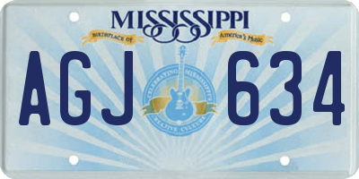 MS license plate AGJ634