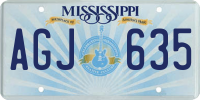 MS license plate AGJ635