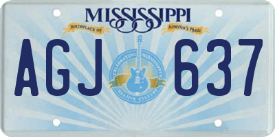 MS license plate AGJ637