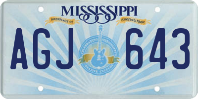 MS license plate AGJ643
