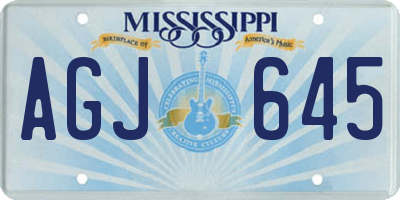 MS license plate AGJ645