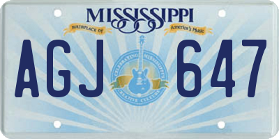 MS license plate AGJ647
