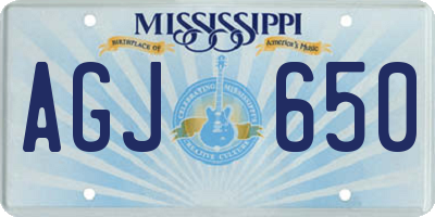 MS license plate AGJ650