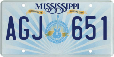 MS license plate AGJ651