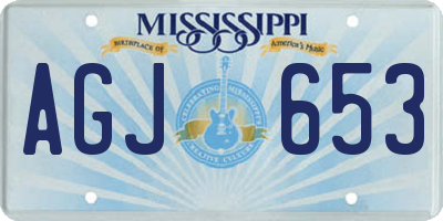 MS license plate AGJ653
