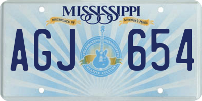 MS license plate AGJ654