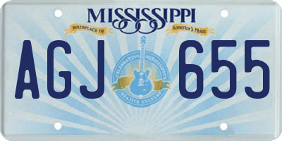 MS license plate AGJ655