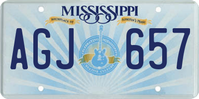 MS license plate AGJ657