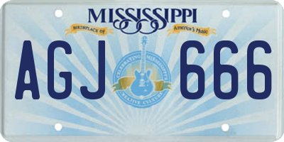 MS license plate AGJ666