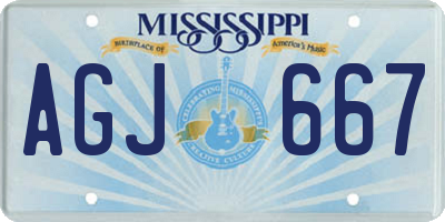 MS license plate AGJ667