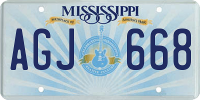 MS license plate AGJ668