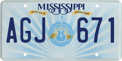 MS license plate AGJ671