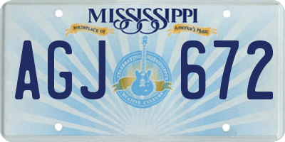 MS license plate AGJ672