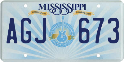 MS license plate AGJ673