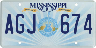 MS license plate AGJ674
