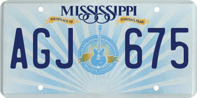 MS license plate AGJ675
