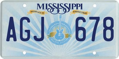 MS license plate AGJ678