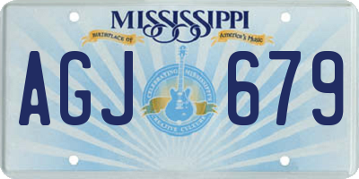 MS license plate AGJ679