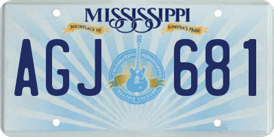 MS license plate AGJ681