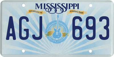 MS license plate AGJ693
